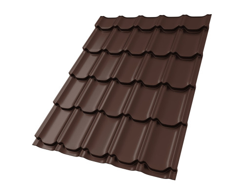 Металлочерепица Kvinta Plus 0,5 PurPro Matt 275 RAL 8017 шоколад в Санкт-Петербурге