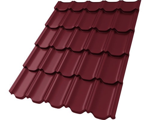 Металлочерепица Kvinta Plus 3D 0,5 Satin Matt TX RAL 3005 красное вино в Санкт-Петербурге
