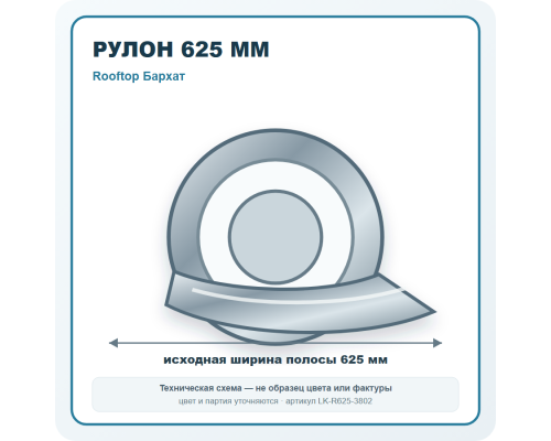 Рулон для фальцевой кровли 625 мм Rooftop Бархат в Санкт-Петербурге